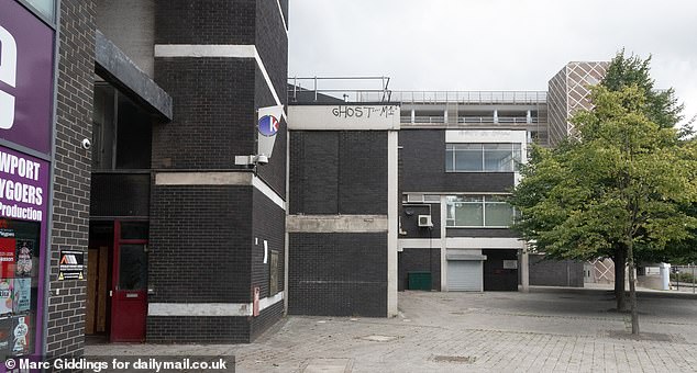 Newport has been named the city with the highest proportion of empty store units in a recent report by a think tank. Pictured: An abandoned side entrance to the Kingsway shopping centre