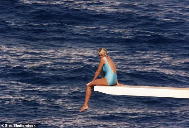 Taken days before her tragic death in August 1997, Princess Diana was captured wearing a blue swimming costume aboard the Jonikal, the boat owned by Mohamed Al-Fayed, on a getaway with his son Dodi