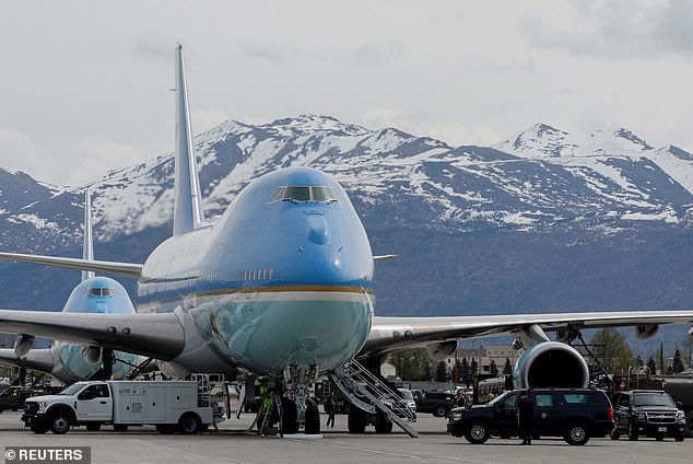 Air Force One at the Elmendorf Air Force Base in Anchorage