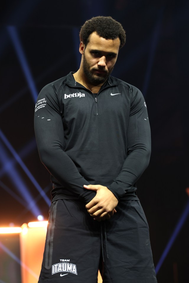 Moses Itauma on stage before a heavyweight fight.