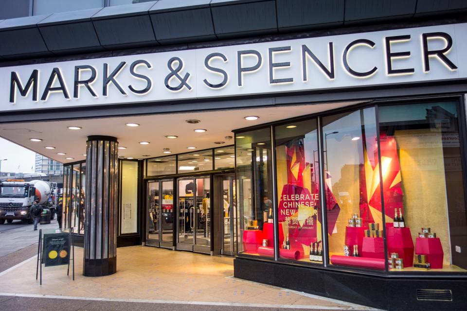 Marks & Spencer storefront with Chinese New Year display.