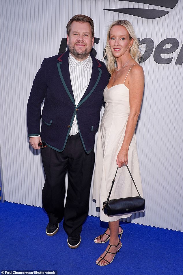 James Corden and his wife Julia Carey dressed to impress as they stepped out at the US Open on Wednesday in New York city