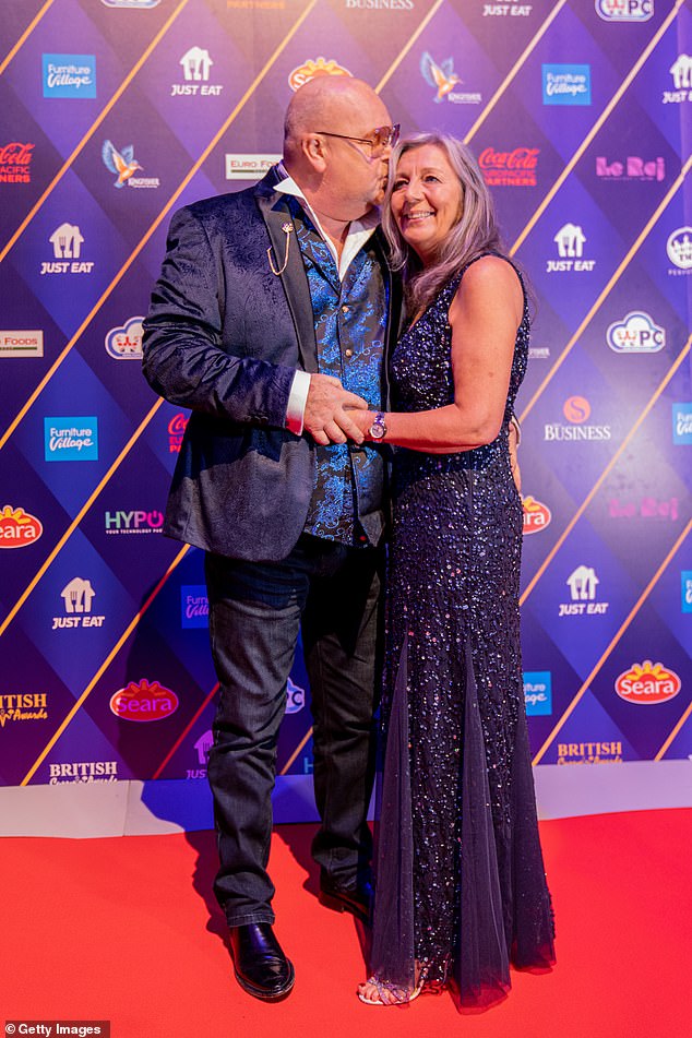 His wife Nadine confirmed the news on Monday, saying: 'James slipped away very gently this morning. It was a beautiful passing and he left with a smile on his face' (pictured 2022)