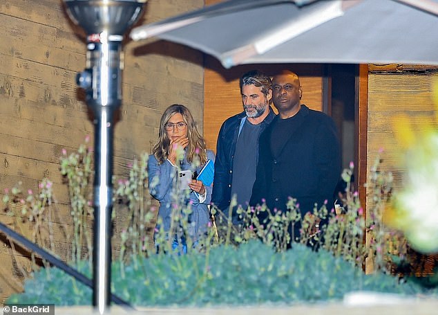 The couple looked close as they left the eatery