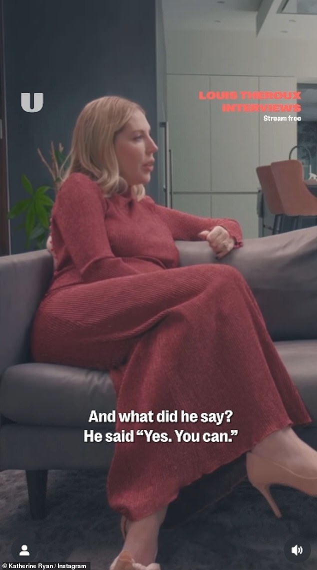 In the video, Louis questioned Katherine about sleeping with her boss, to which Katherine confirmed she said to her employer: 'If I suck you d**k, can I leave early? Something like that'