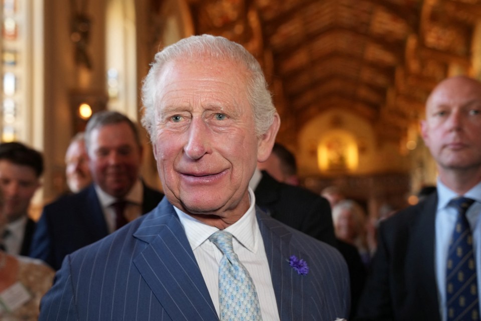 King Charles III at an awards reception.
