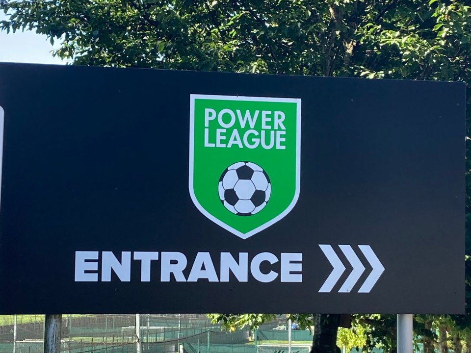 Power League entrance sign.