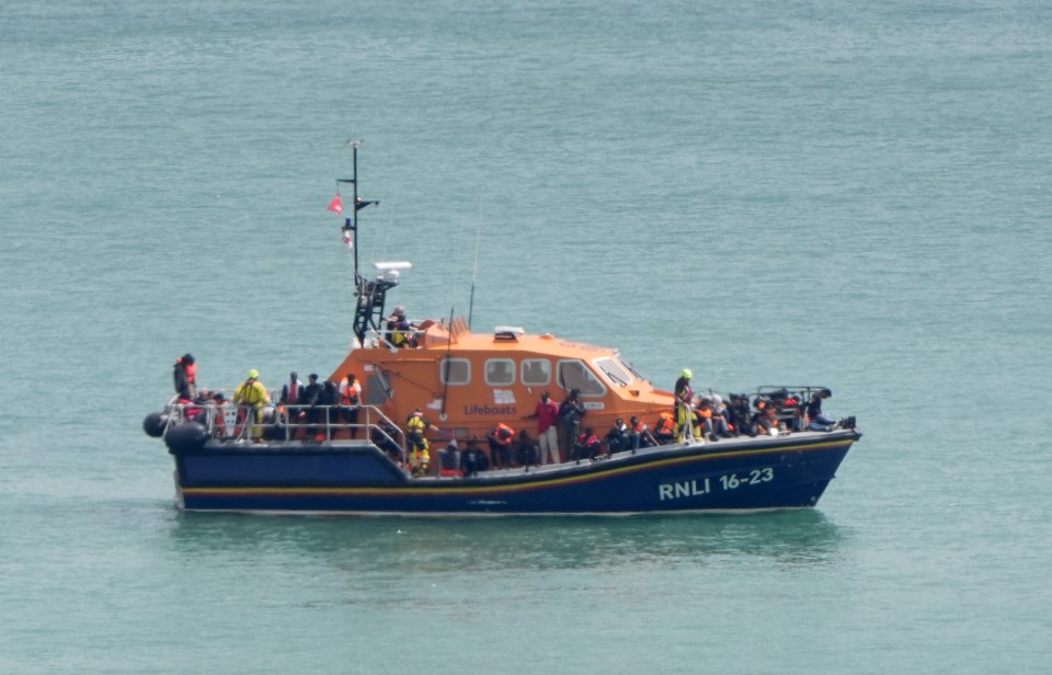 A lifeboat carrying migrants.
