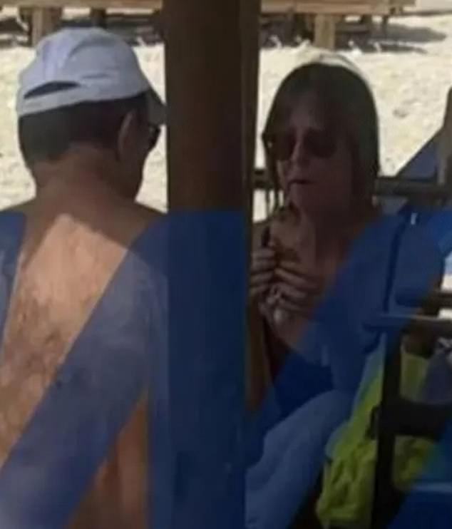 Michele Ann Joy Bourda, 59, appears in this image, which was released by Greek media, with her husband Christos just hours before she went missing