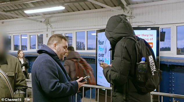 The passenger is stopped by revenue protection officer Sam at Clapham Junction in London