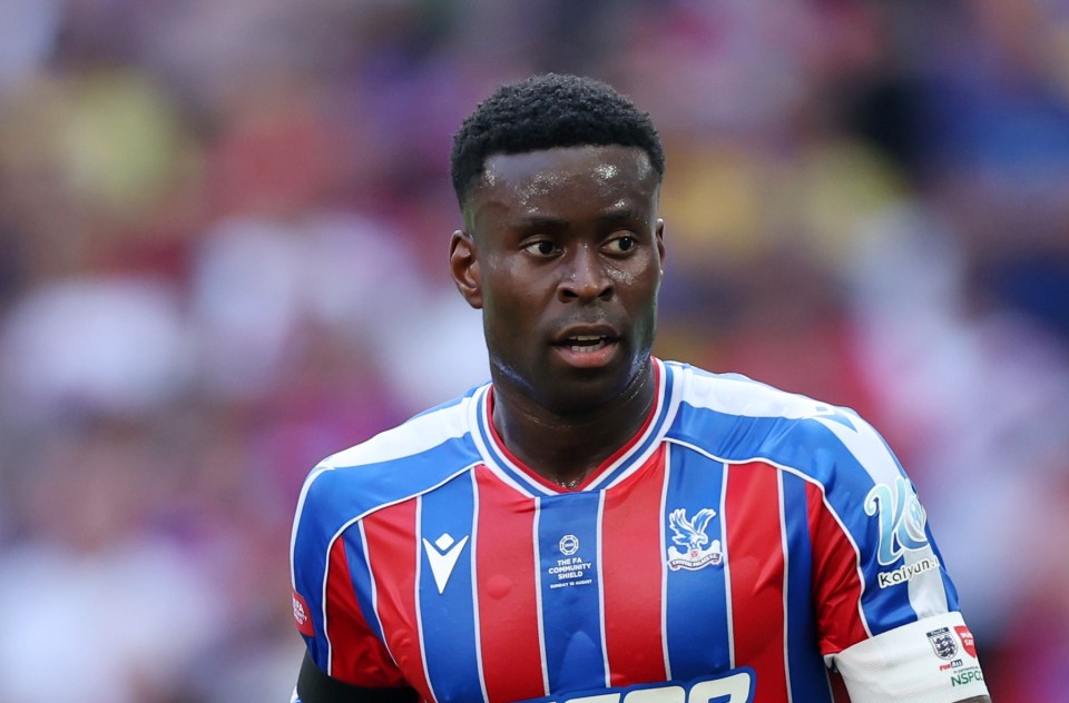 Marc Guehi of Crystal Palace during a soccer match.