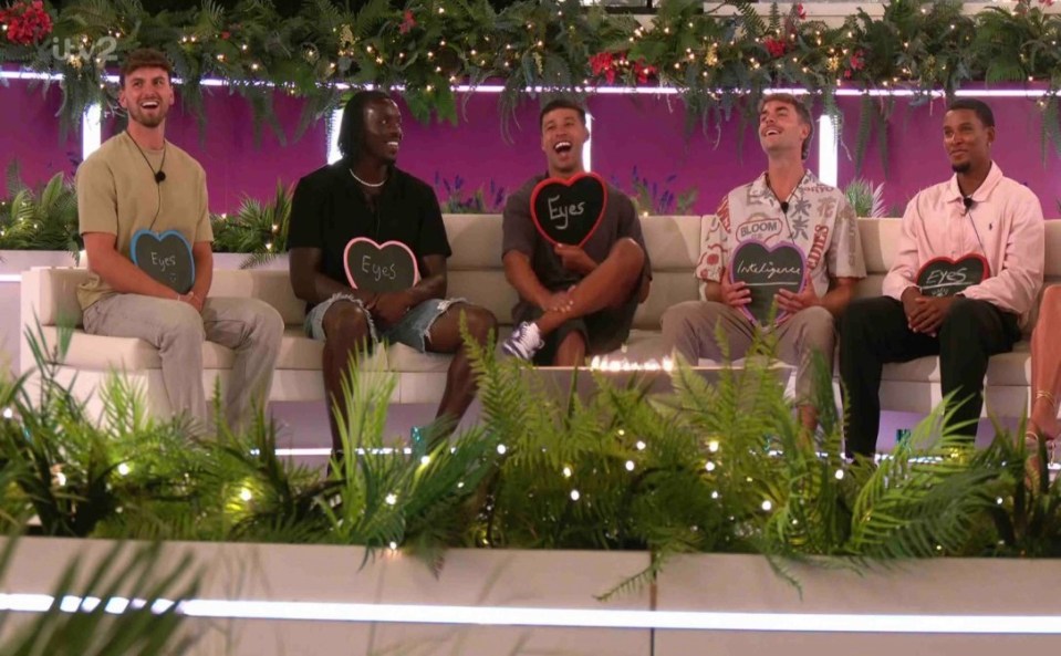 EROTEME.CO.UK FOR UK SALES: Contact Caroline 00 44208 374 8542 If bylined must credit ITV2 Love Island Picture Shows: The couples play 'knowing me, knowing you'. Shakira and Harry. Toni and Cach. Yasmin and Jamie. Angel and Ty. Megan and Conor. Meg and Dejon. NON-EXCLUSIVE Date: Thursday 31st July 2025 Job: 250731UT13 London, UK EROTEME.CO.UK Disclaimer note of Eroteme Ltd: Eroteme Ltd does not claim copyright for this image. This image is merely a supply image and payment will be on supply/usage fee only.