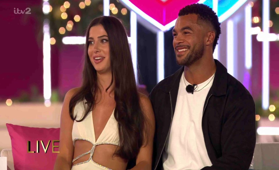 Yasmin and Jamie, Love Island finalists, in a live interview.