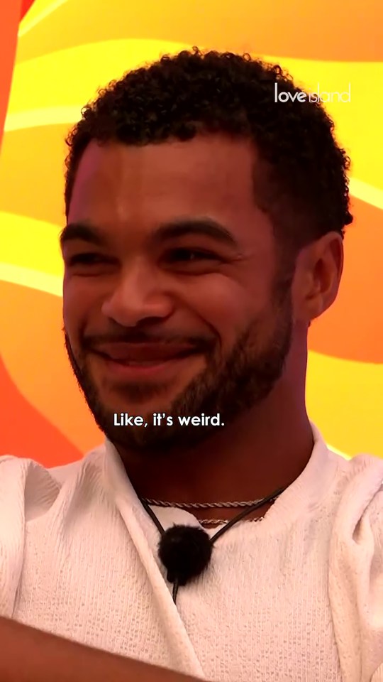 Jamie from Love Island says, "Like, it's weird."