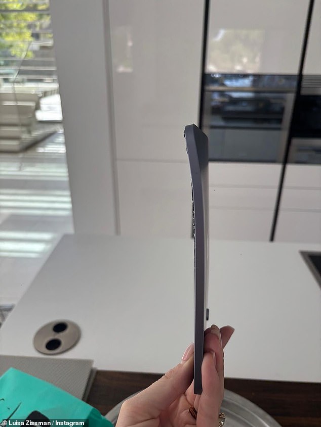 She shared a picture of one of the iPads which was bent and smashed