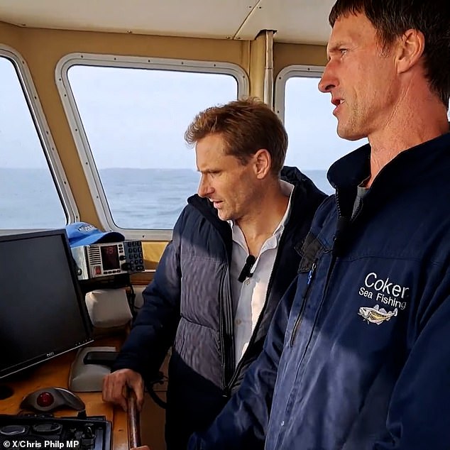 Shadow home secretary Chris Philp began a trip to investigate illegal migration last night, travelling to northern France to visit a migrant camp near Dunkirk