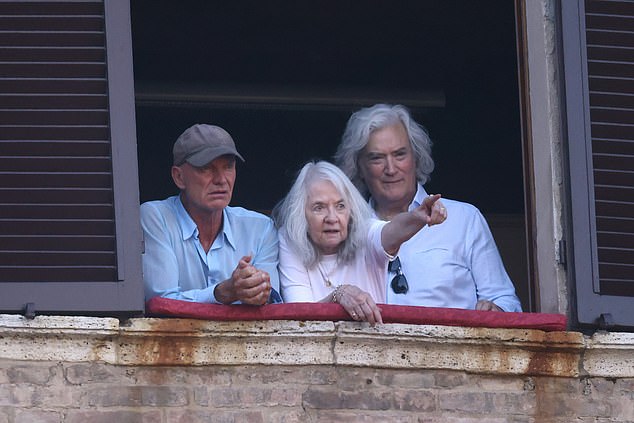 Every trot they take: British singer Sting, 73, watched on as the historic event got underway
