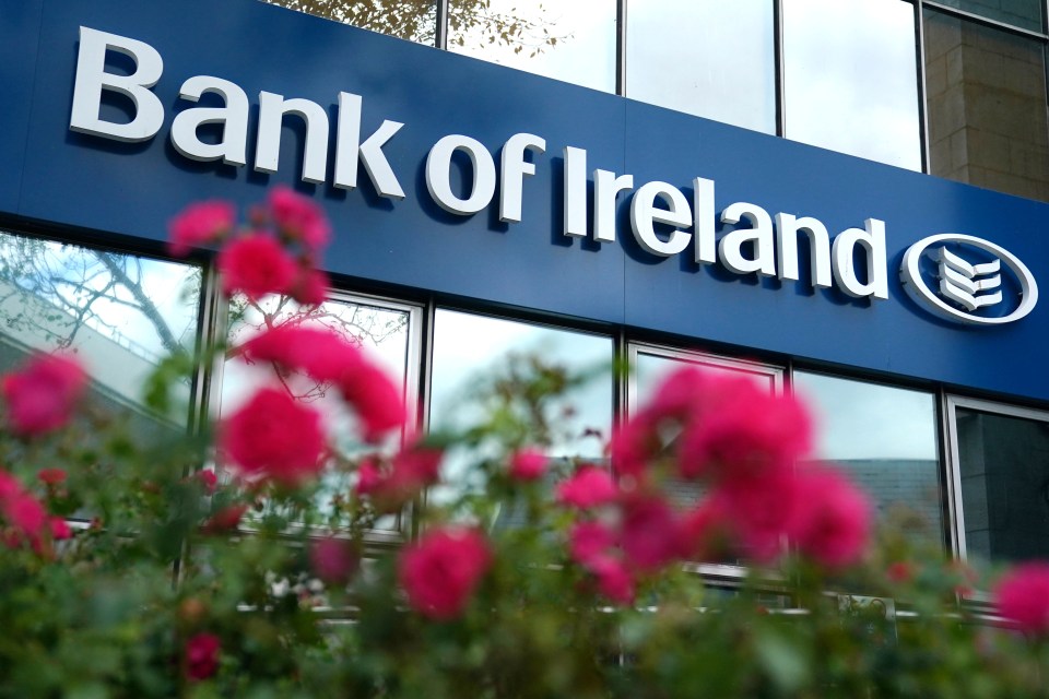Bank of Ireland sign on a building.