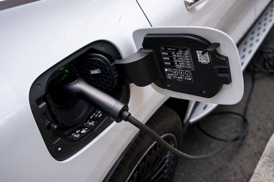 Electric car charging.