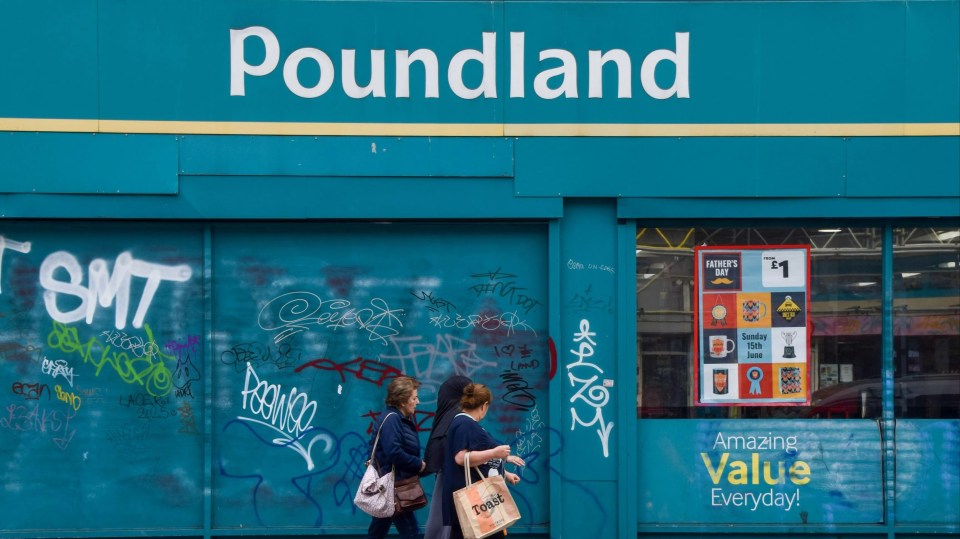Exterior of a Poundland store in Camden, London.