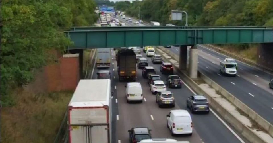 M6 traffic jam due to a crash.