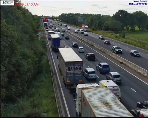 Traffic jam on a highway.