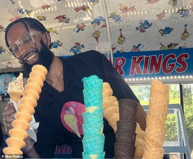 A man has been charged with murder after the stabbing of ice cream seller Shazad Khan, pictured, in broad daylight in west London