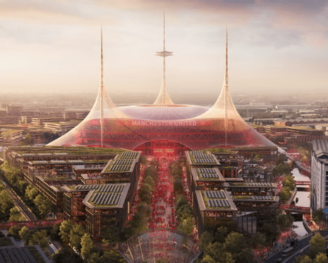 Illustration of Manchester United's proposed new stadium.
