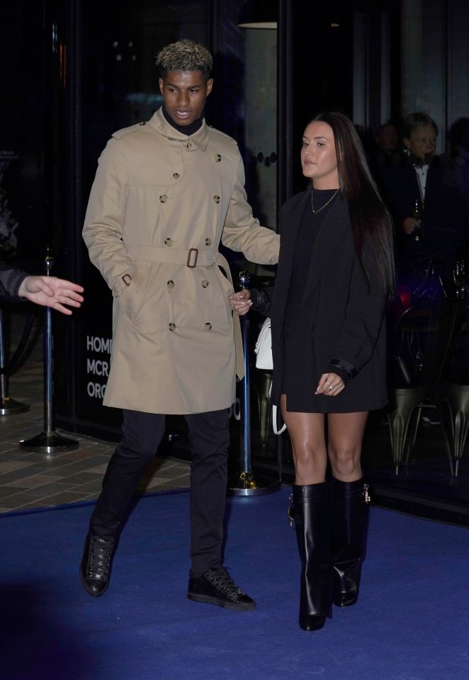 Marcus Rashford and Lucia Loi at the Rooney at Home premiere.