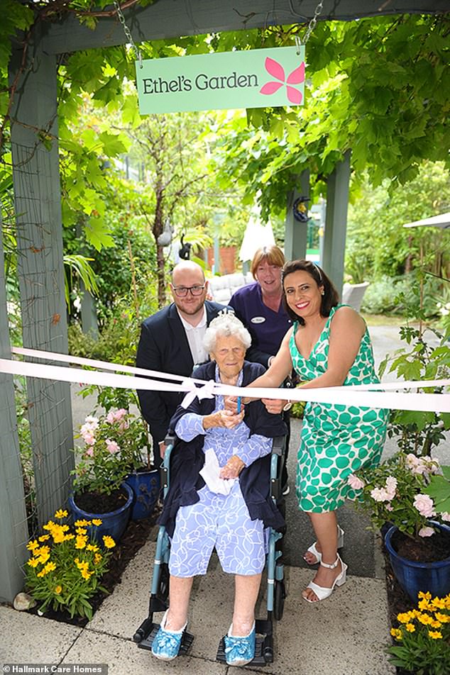 Mrs Caterham's residential and dementia home renamed an area of their garden as a tribute to her
