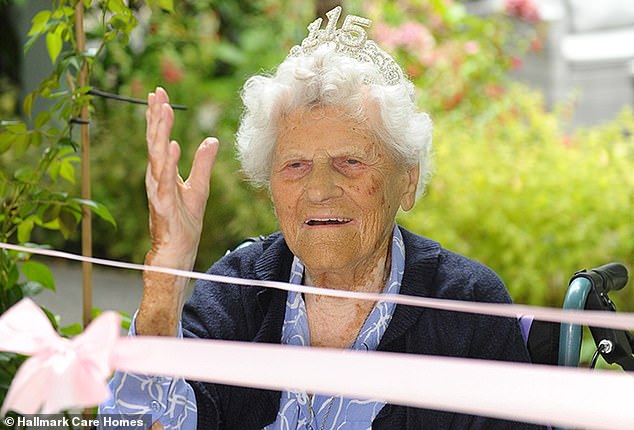 Ethel Caterham (pictured), who lives in the home in Lightwater, became the oldest person alive in April