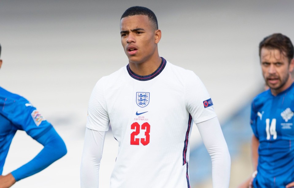 Mason Greenwood of England during a soccer match.
