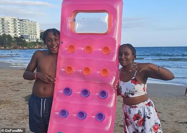 Ricardo and Ameiya - known affectionately as Jubs and Maya - drowned in the sea while on holiday in Spain. This picture of them on the beach was taken moments before they died