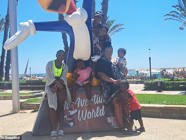 Ameiya, 13, and Ricardo, 11, pictured on holiday with their mother Shanice and four siblings aged 11 months, three, five and six