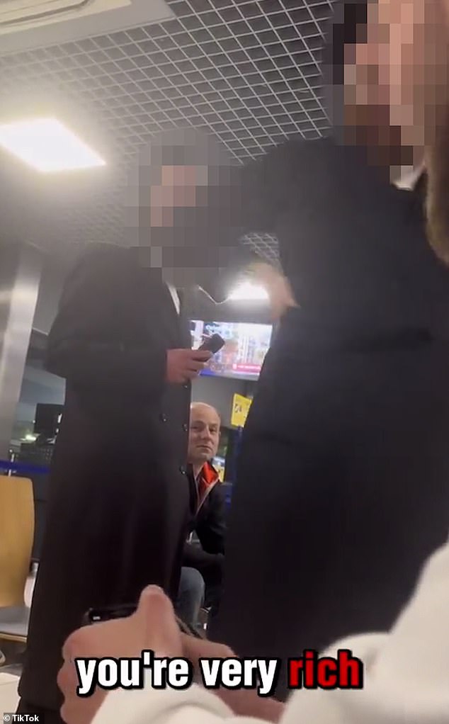 A clip showed one of the self-proclaimed 'pranksters' hold his phone near a Jewish man and play an Apple Pay sound effect, while saying: 'You are very rich, I just got £60 from you'
