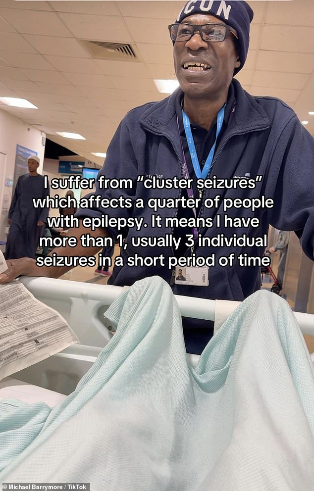 He shared a series of snaps from a hospital bed