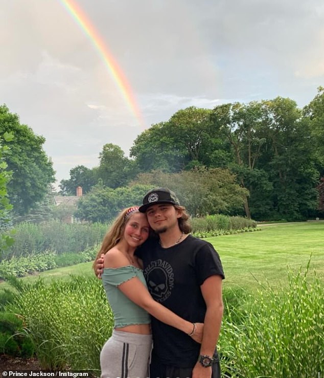 Michael Jackson 's firstborn son Prince has joyfully announced that he is engaged to his girlfriend of eight years Molly Schirmang