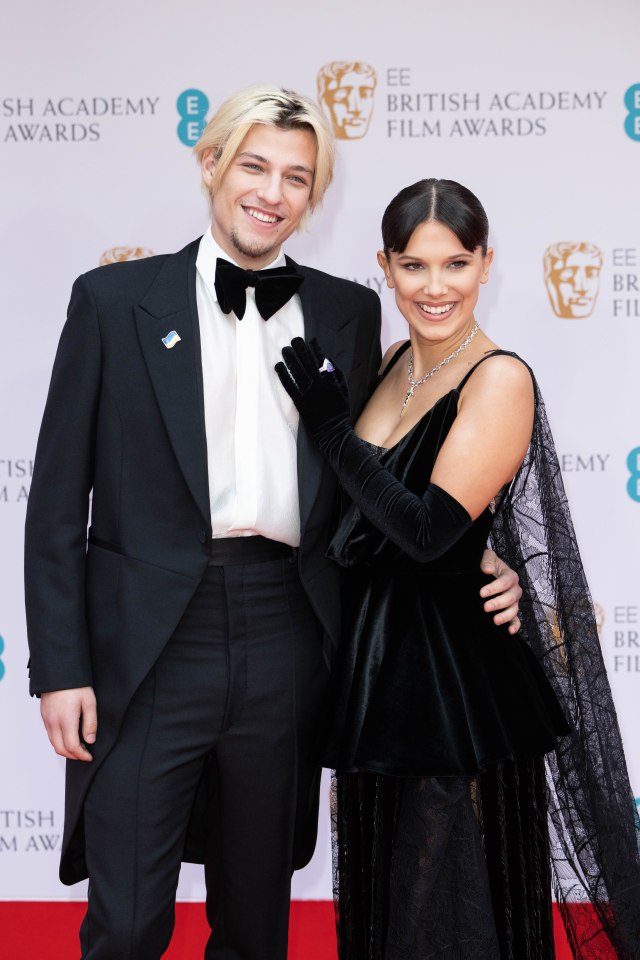 Jake Bongiovi and Millie Bobby Brown at the BAFTAs.