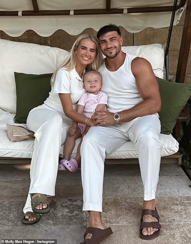 The influencer, 26, was all smiles in her latest Instagram post on Thursday as she spent quality time with Tommy Fury and daughter Bambi at the luxury 5-star Regnum The Crown hotel