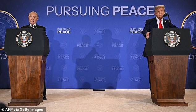 During their two-and-a-half-hour summit, the two were understood to have failed to reach an agreed deal on Ukraine, with President Trump declaring in a press conference afterwards: 'there's no deal until there's a deal'