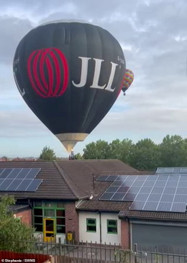 Fortunately, the balloon was able to recover and rise again up and over the roof of the school