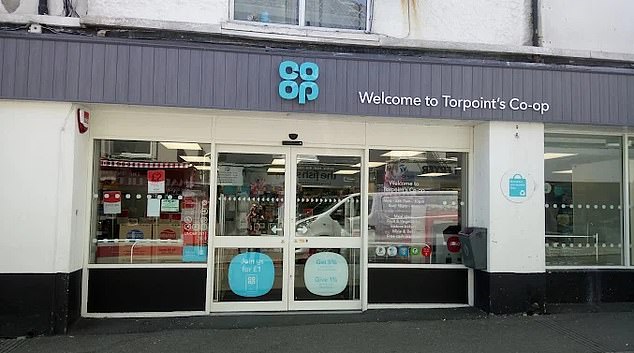 The tragic scuffle took place in front of horrified onlookers at this Co Op in Torpoint, Cornwall on August 6th