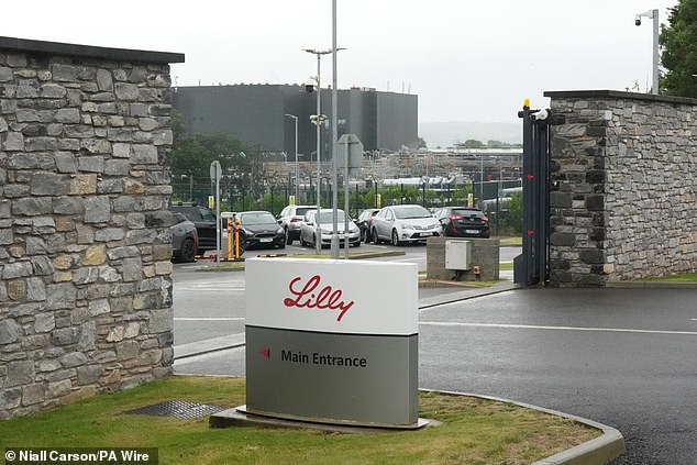 Lilly claimed it had initially launched Mounjaro in the UK at a price 'significantly below the European average to prevent delays in NHS availability' but that this must now change. Pictured, entrance to the Eli Lilly factory in Kinsale, Co Cork, where weight loss drug Mounjaro is made