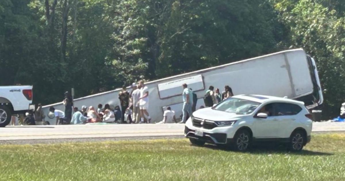 People were thrown from the bus during the accident, according to news reports.