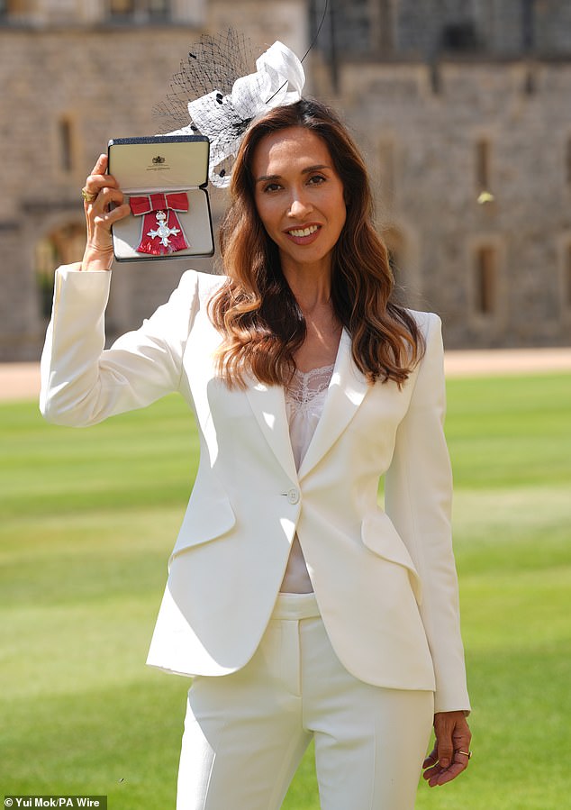Myleene after being made a member of the Order of the British Empire at Windsor Castle on July 26, 2025