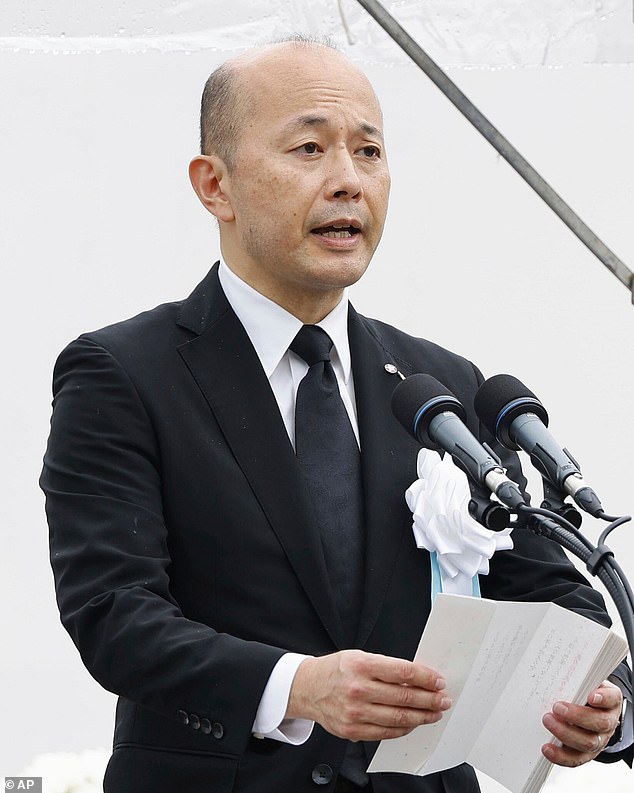 Nagaski's mayor, Shiro Suzuki (pictured) yesterday pleaded for an end to conflicts raging worldwide on the 80th anniversary of the US atom bomb attack which destroyed the Japanese city