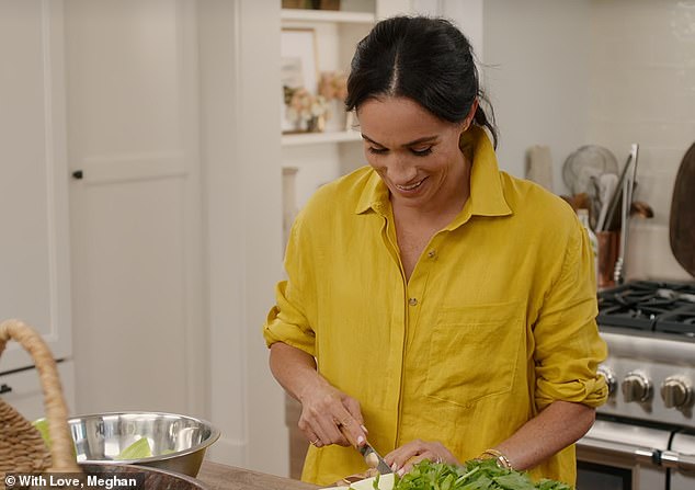 In episode six of With Love, Meghan, the Duchess is filmed in her garden picking ingredients for a green juice which she prepares for chef Clare Smyth, who catered the Sussexes' wedding