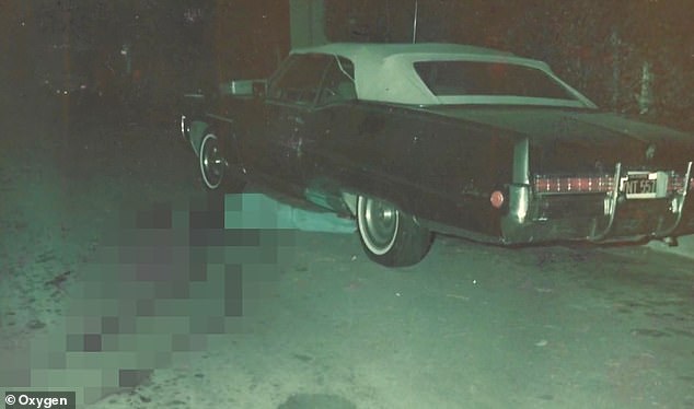 Limo driver Thurman Brooms found the Starsky & Hutch actress' mangled body around 1:30am and claimed to have seen her take her final breath. A bloodsoaked Helm was laid on her left side with her hand gripped between her thighs, her legs partially under the car (pictured)