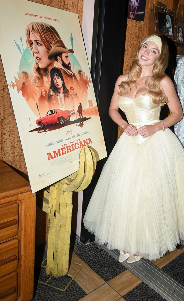 Sydney Sweeney and Tony Tost at the Americana screening.