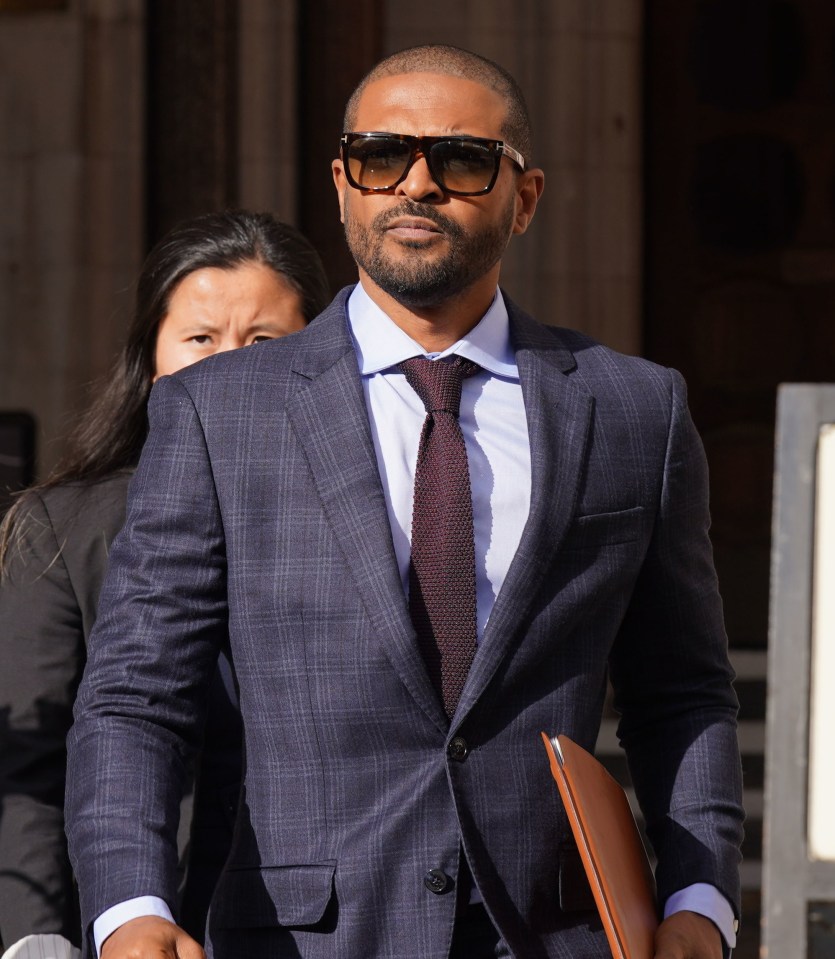 Noel Clarke leaving a court hearing.
